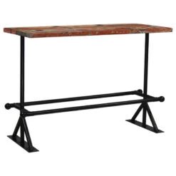 VidaXL Bar Table Solid Reclaimed Wood Multicolor Kitchen Dining Room Table