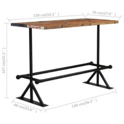 VidaXL Bar Table Solid Reclaimed Wood Multicolor Kitchen Dining Room Table -FootJoy Sales Store 645131cb00ab15a6 0025 w800 h800 b1 p0