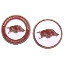 NCAA Double Sided Collegiate Golf Ball Marker Coins -FootJoy Sales Store Arkansas 1