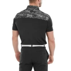 FOOTJOY CLOUD CAMO TRIM POLO SHIRT – BLACK -FootJoy Sales Store FJ BLACK CLOUD CAMO MODEL BACK 600x600 1