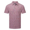 FootJoy Confetti Print Pique Golf Polo Shirt -FootJoy Sales Store FootJoy SS23 Confetti Print Pique Polo Shirt 80089 SHFOO241 S Racing Red Front