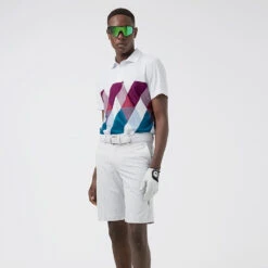 J.Lindeberg Active Argyle Golf Shorts -FootJoy Sales Store J.Lindeberg SS22 Active Argyl Golf Short P1345071 White Model 1