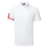 J.Lindeberg Heath Golf Polo Shirt -FootJoy Sales Store J.Lindeberg SS23 Heath Regular Fit Polo GMJT07621 G135 SHLIN174 Fiery Red White Front