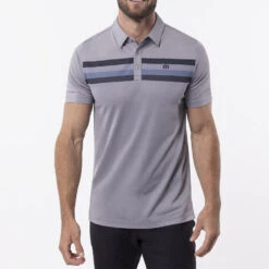 TravisMathew Private Dock Golf Polo Shirt -FootJoy Sales Store Travis Mathew SS21 Private Dock Golf Polo Shirt 1MW149 SHTRA054 M Heather Medium Grey Model 1