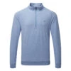 TravisMathew Zachary 1/2 Zip Golf Sweater -FootJoy Sales Store Travis Mathew SS22 Zachary Sweater 1MQ470 4HLB Code SWTRA017 M Heather Light Blue Front