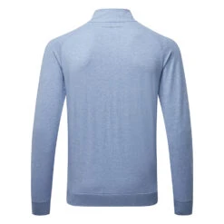 TravisMathew Zachary 1/2 Zip Golf Sweater -FootJoy Sales Store Travis Mathew SS22 Zachary Sweater 1MQ470 4HLB Code SWTRA017 M Heather Light Blue back