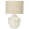 19.25" Cement Table Lamp With Linen Shade