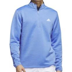 Adidas DWR 1/4 Zip Pullover - Blue Fusion -FootJoy Sales Store adidas dwr quarter zip pullover blue fusion 4