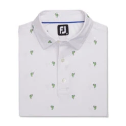 FootJoy Cactus Print Lisle Self Collar Polo -FootJoy Sales Store footjoy cactus print lisle self collar polo white 04 81522.1673899403