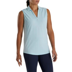 FootJoy Women's Open Placket Sleeveless Polo -FootJoy Sales Store footjoy womens open placket sleeveless polo sky 02 24343.1673285373
