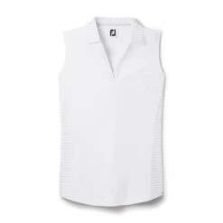 FootJoy Women's Open Placket Sleeveless Polo -FootJoy Sales Store footjoy womens open placket sleeveless polo white 01 58183.1673285373