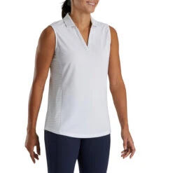 FootJoy Women's Open Placket Sleeveless Polo -FootJoy Sales Store footjoy womens open placket sleeveless polo white 02 53945.1673285373