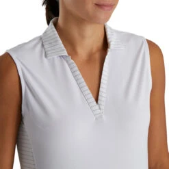 FootJoy Women's Open Placket Sleeveless Polo -FootJoy Sales Store footjoy womens open placket sleeveless polo white 04 73433.1673285373