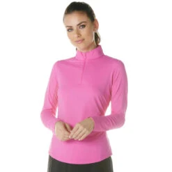 Solid Long Sleeve Mock -FootJoy Sales Store ibkul solid long sleeve mock hot pink 01 96135.1633113437
